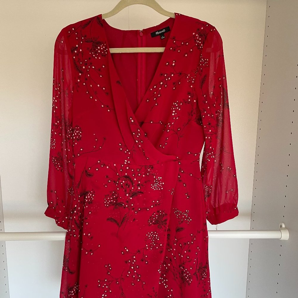Madewell Hazelwood Wrap-Front Mini Dress in Windswept Floral